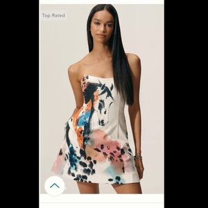 Anthropologie Maeve Strapless Printed Horse Mini Dress